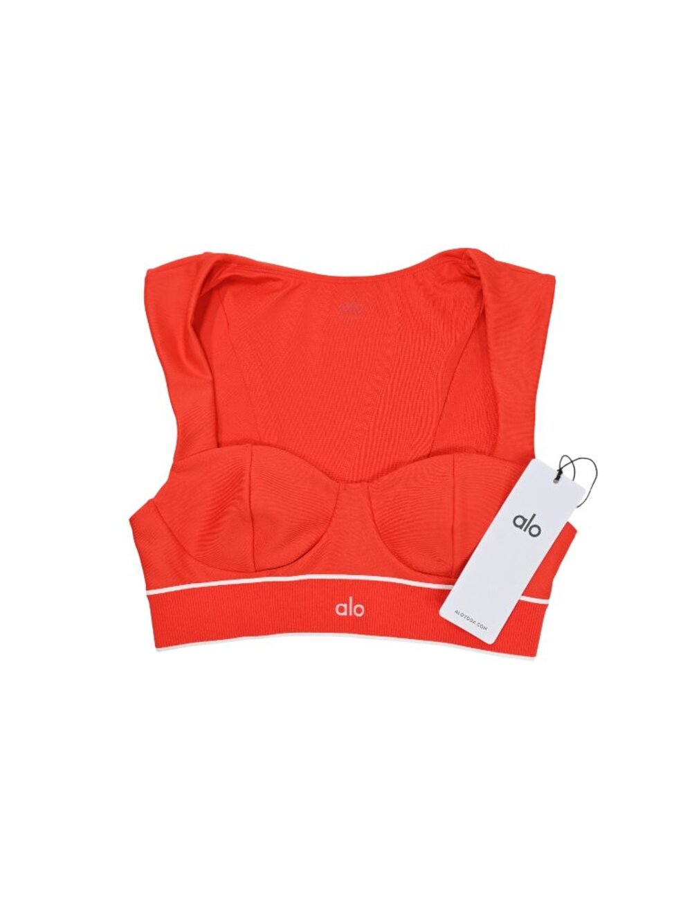 ALO Yoga Airlift Alignment Bra W9824R in Bright Red/White